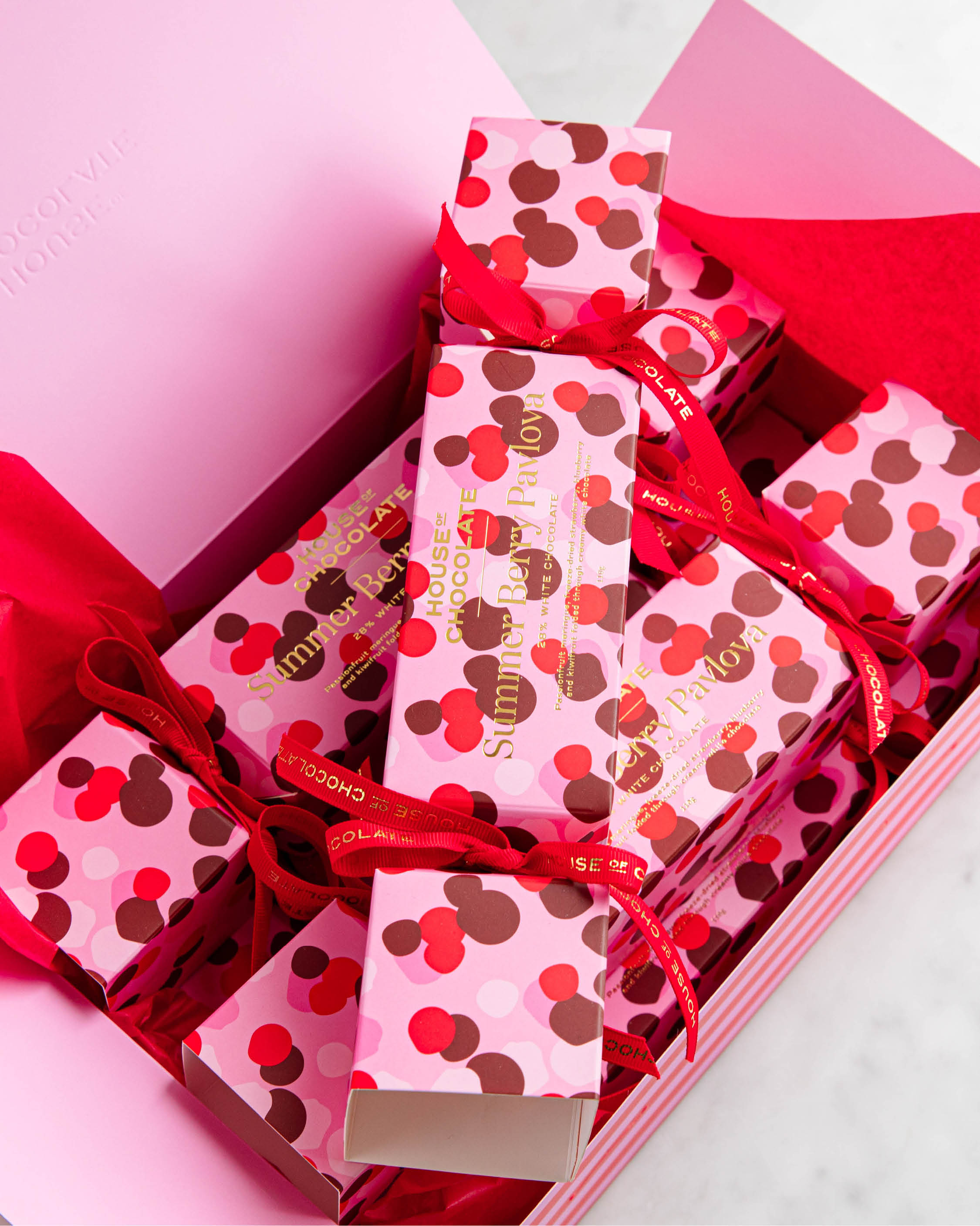 6 Pack Summer Berry Pavlova Christmas Cracker Gift Box