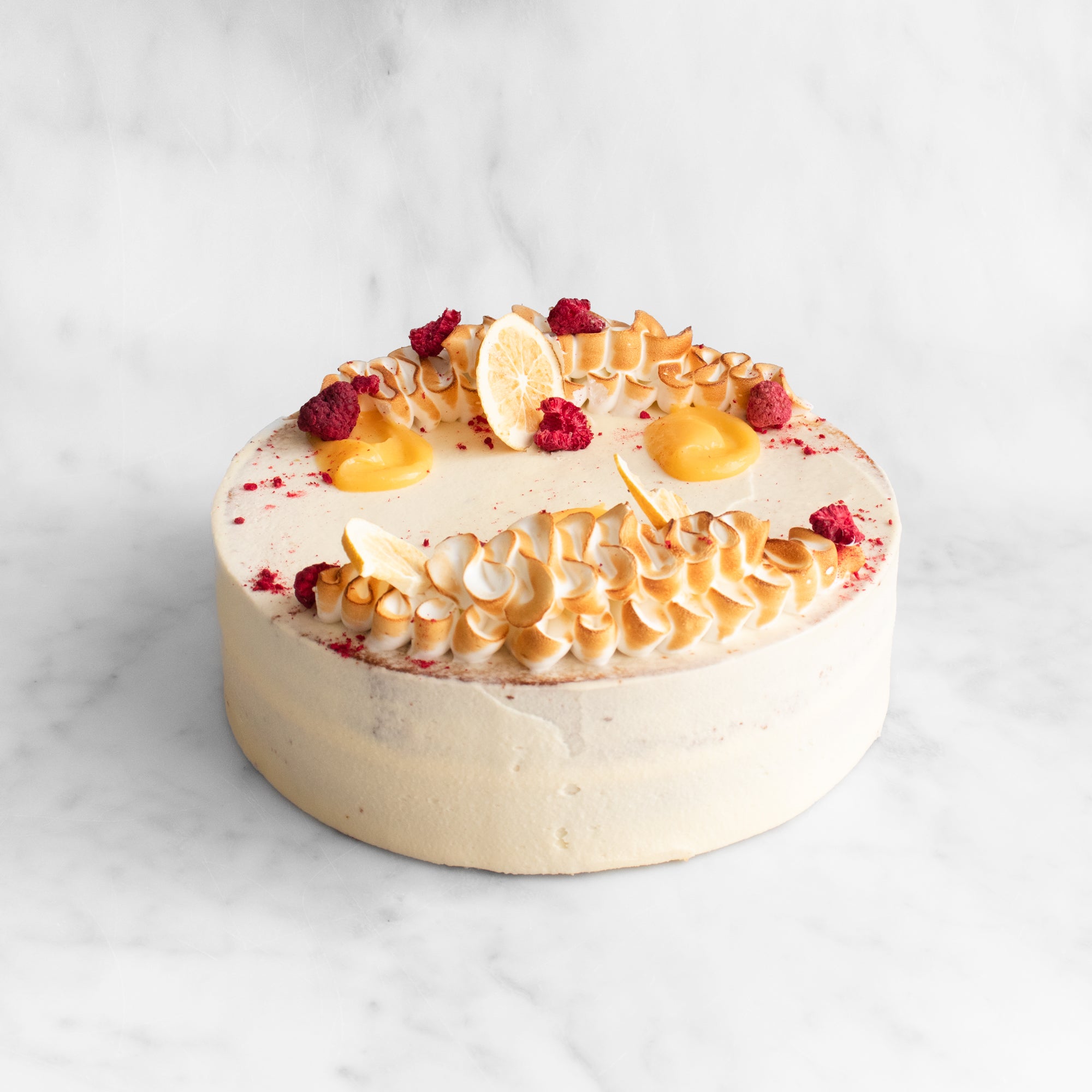 Lemon & White Chocolate Meringue Cake