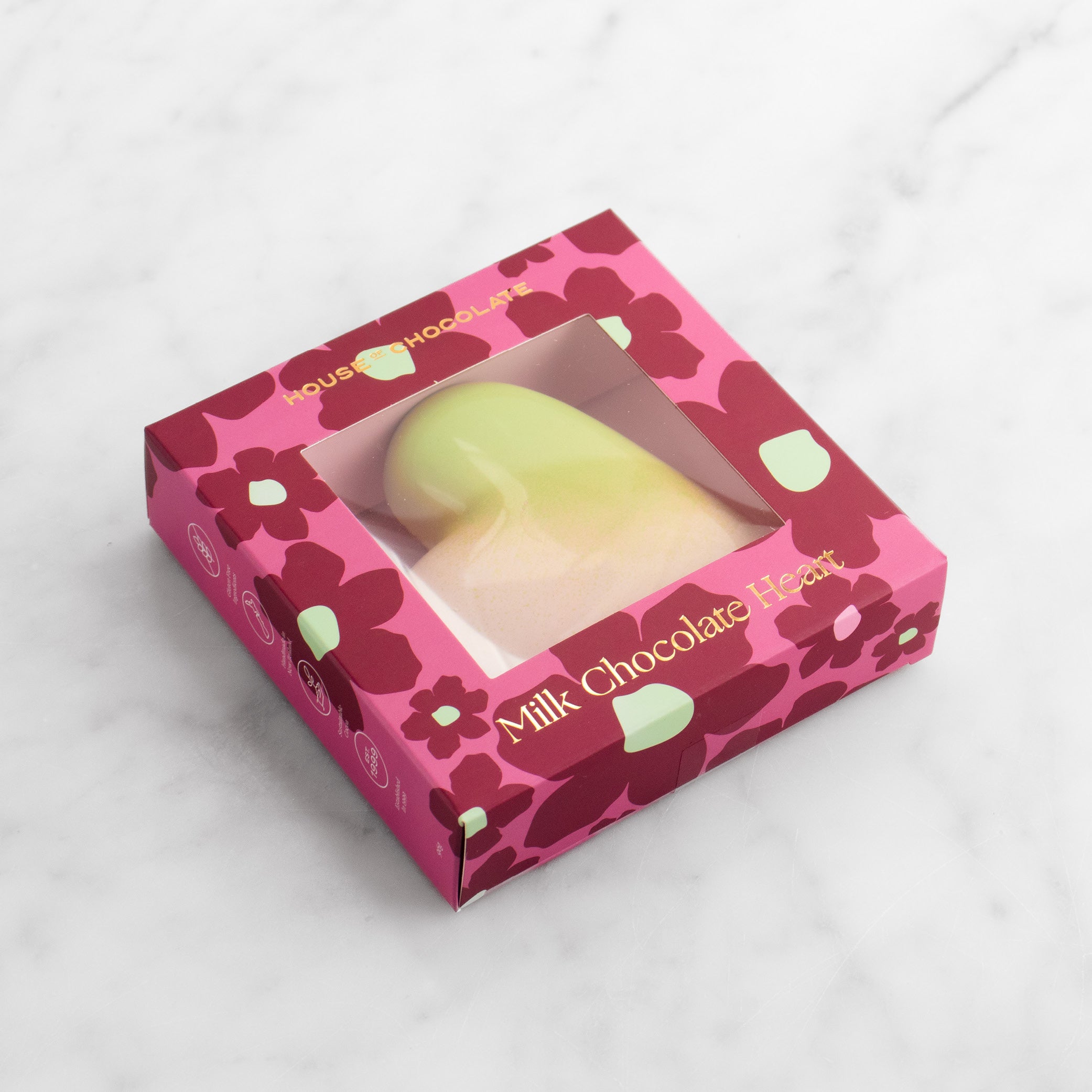 Pistachio Praline & Cherry Milk Chocolate Heart