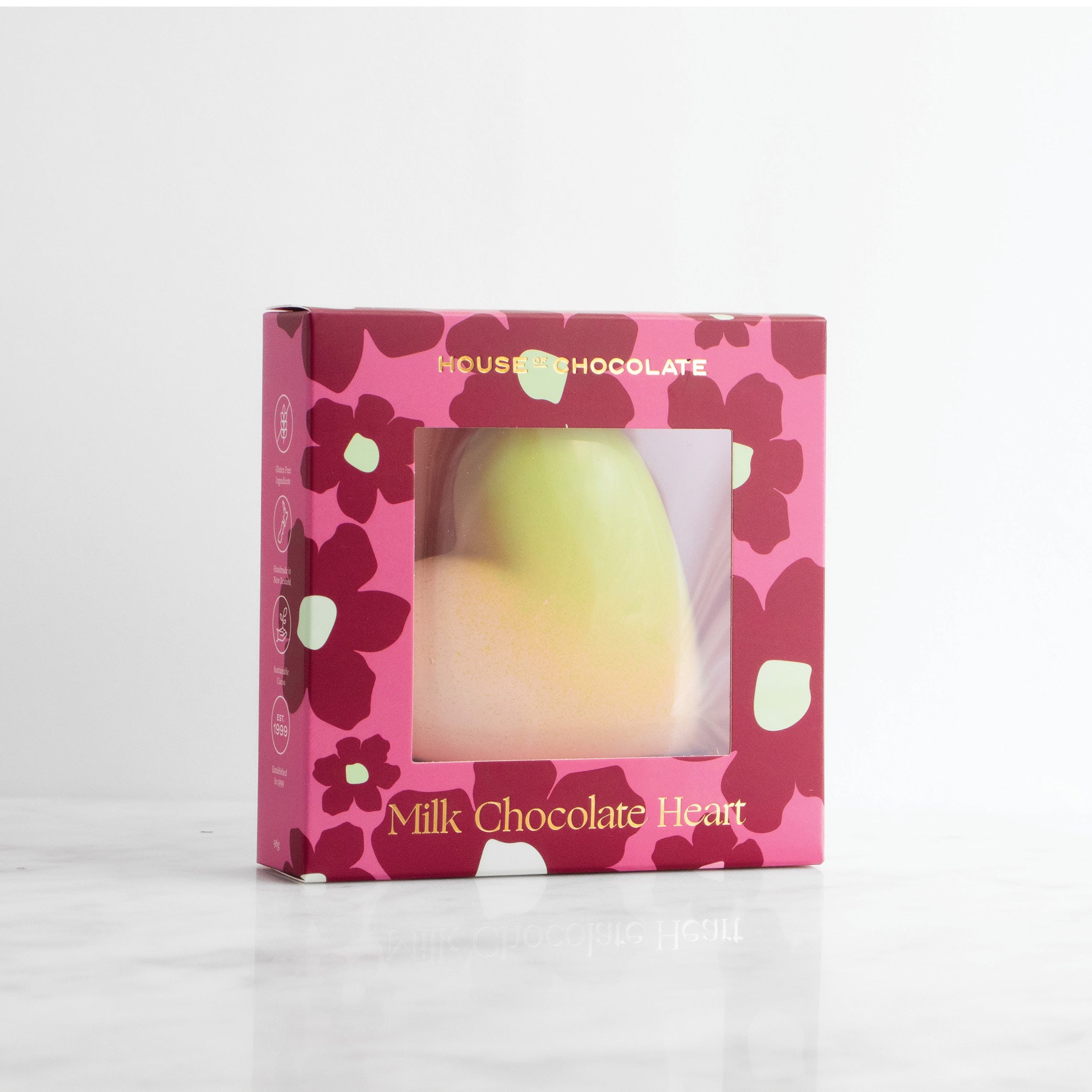 Pistachio Praline & Cherry Milk Chocolate Heart