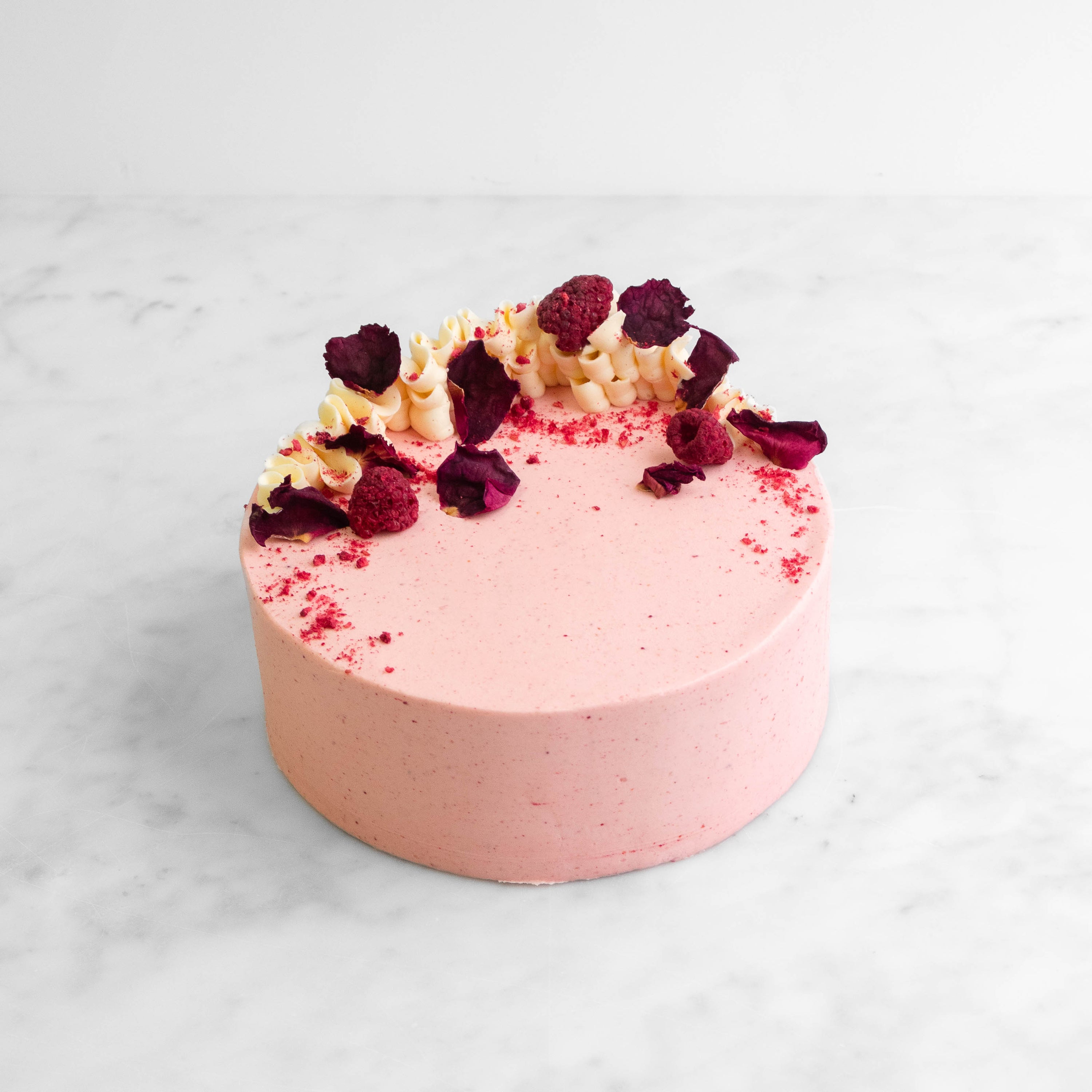 Raspberry, Rose & Vanilla Bean Cake | Vegan