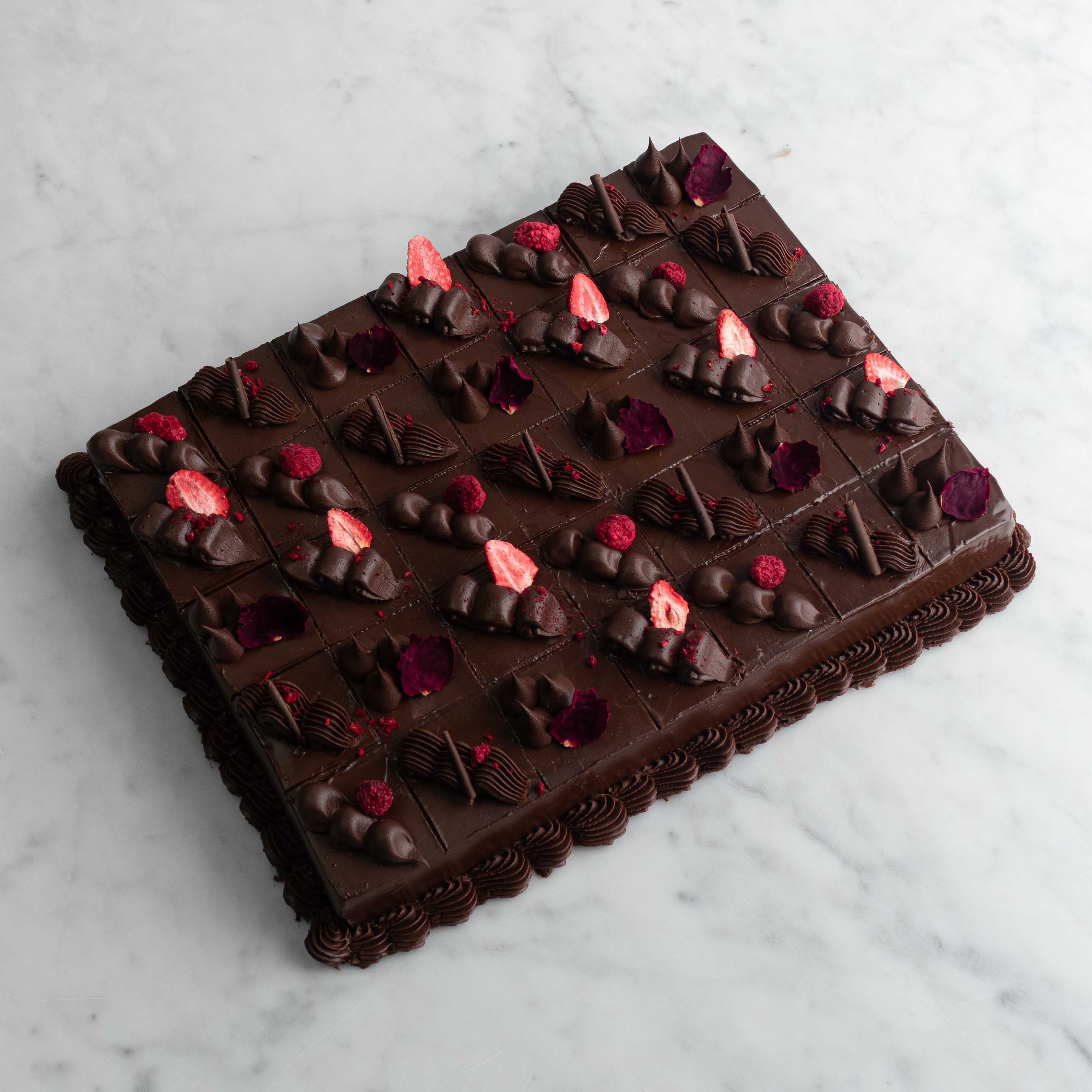 Dark Chocolate Ganache Slab Cake