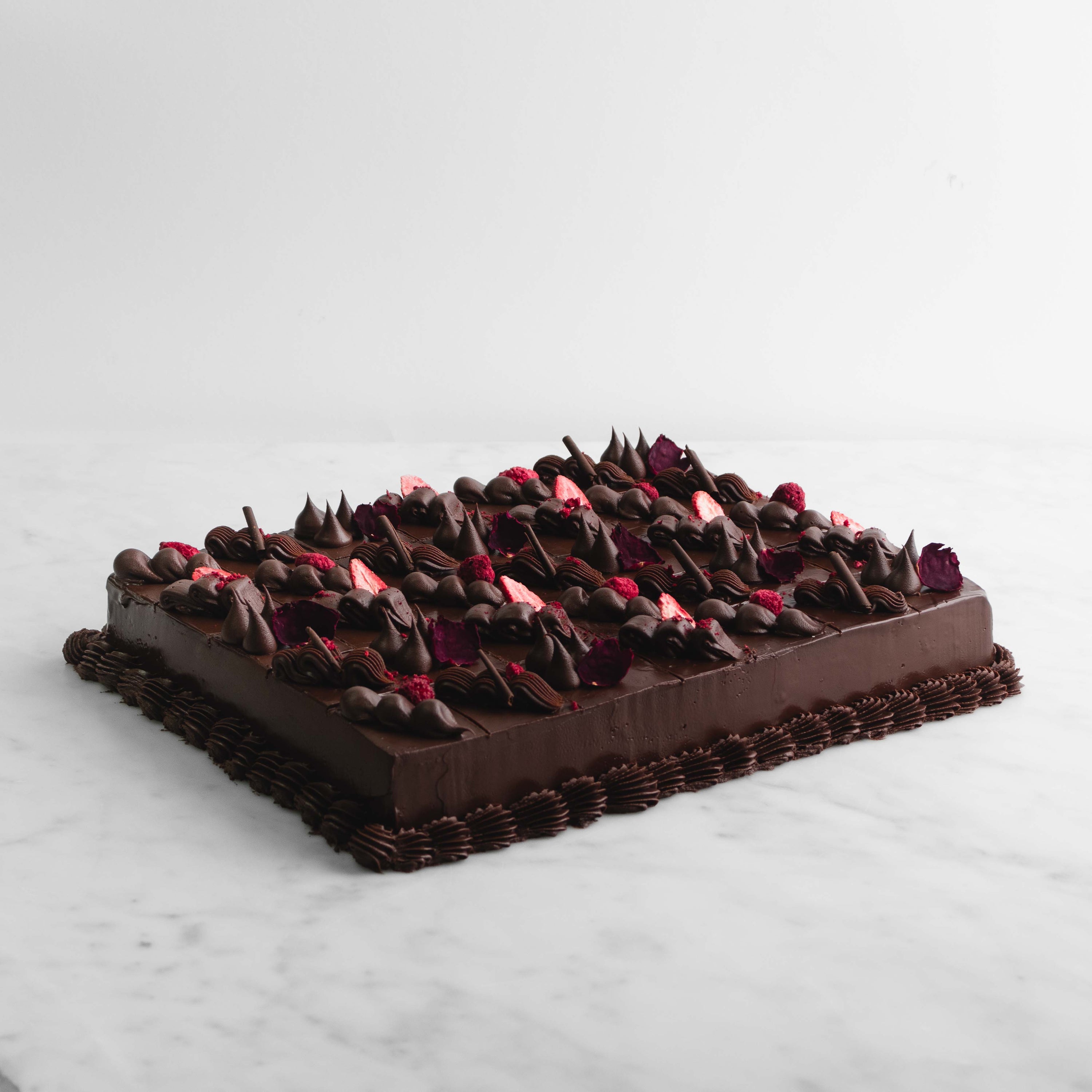 Dark Chocolate Ganache Slab Cake