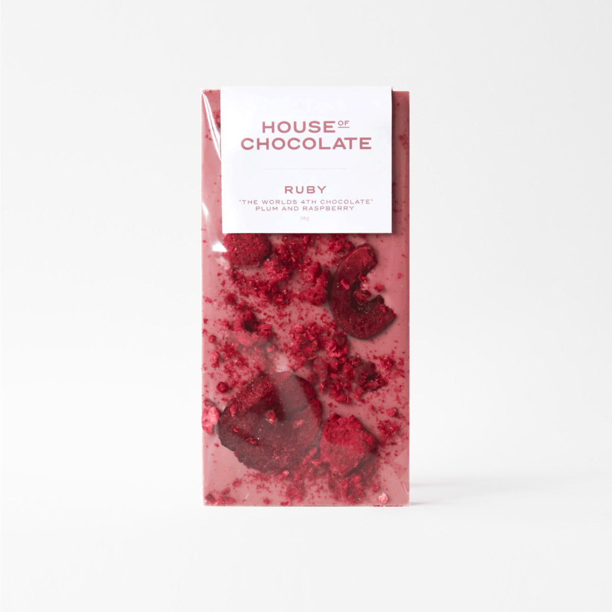 World's 4th Chocolate 'RUBY' Freeze Dried Plum and Raspberry Bar